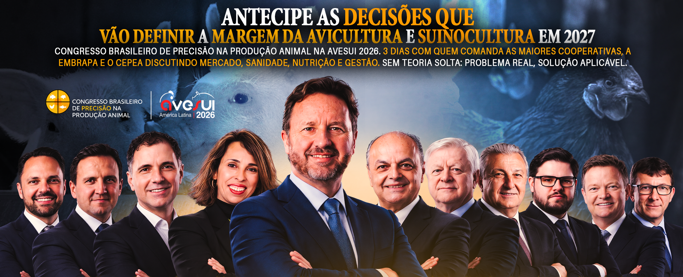 Encontre grandes nomes do agro na AveSui 2026: Iuri Machado, Thiago Bernardino, Marcos Fava Neves, Valdomiro Ferreira Jr., Valter Pitol, Dilvo Grolli, Fernando Aguiar, Maria Blaiklock, Fábio Nicoletti, Lucas Serrapede, Clédio Marschall e Losivanio Lorenzi